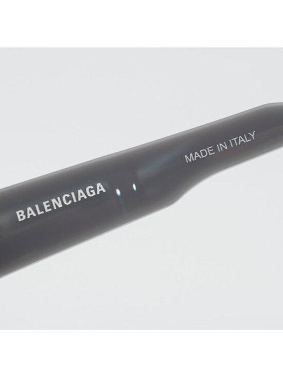 Balenciaga BB0004S 012 Semi Rim Sunglasses Grey Shield Frame, Silver Lenses main image 2
